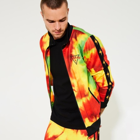 New GUESS x J Balvin Tie Dye Track Jacket SZ M - Picture 1 of 6